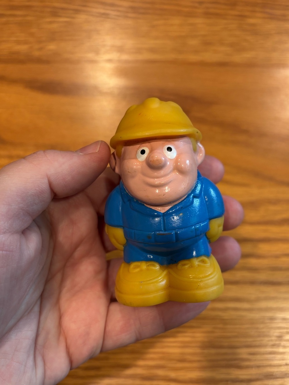 Vintage Tonka Yellow and Blue Construction Worker Figure Toy
